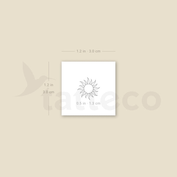 Tiny Sun By 1991.Ink Temporary Tattoo - Set of 3