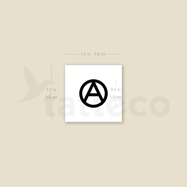 Anarchy Symbol Temporary Tattoo - Set of 3