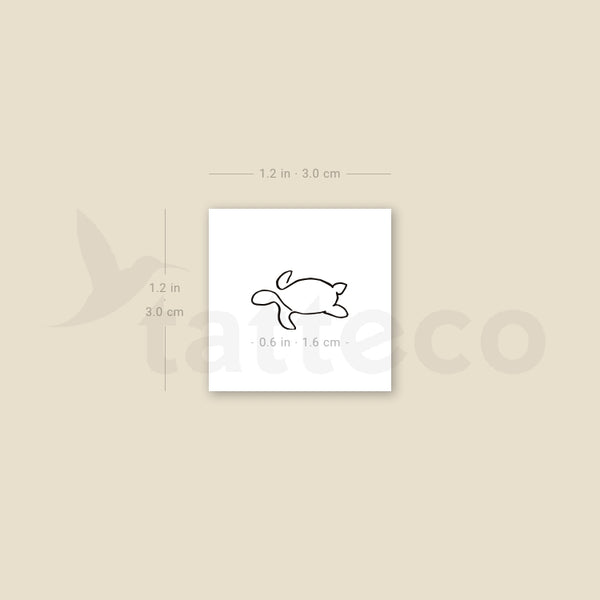 Single Line Turtle Temporary Tattoo - Set of 3