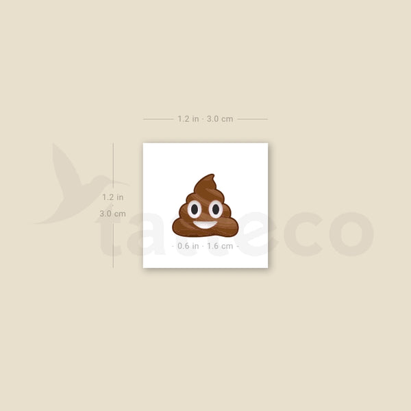 Poo Emoji Temporary Tattoo - Set of 3