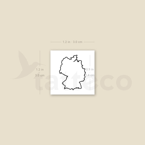 Map Of Germany Outline Temporary Tattoo - Set of 3