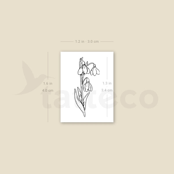 Snowdrop Temporary Tattoo - Set of 3