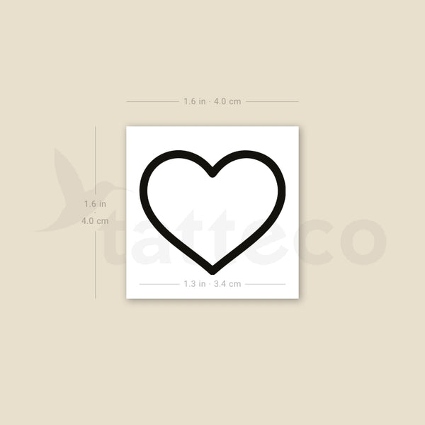 Heart Outline Temporary Tattoo - Set of 3