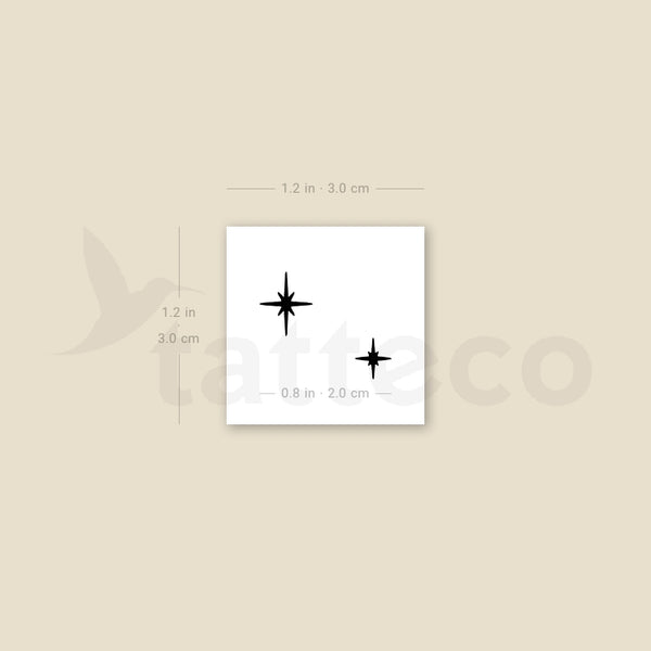 Small The Second Star To The Right Temporary Tattoo - Set of 3