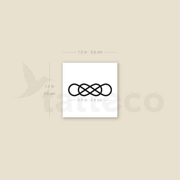 Interlaced Double Infinity Temporary Tattoo - Set of 3