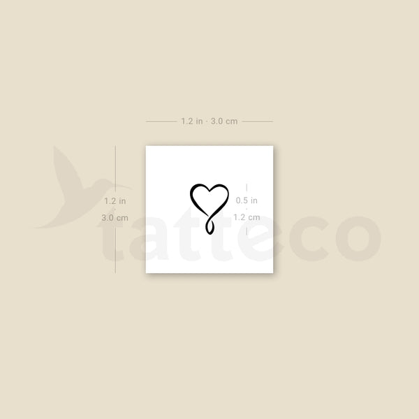 Tiny Heart Infinity Temporary Tattoo - Set of 3