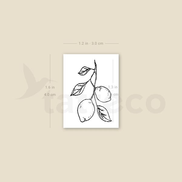 Lemon Branch Temporary Tattoo - Set of 3