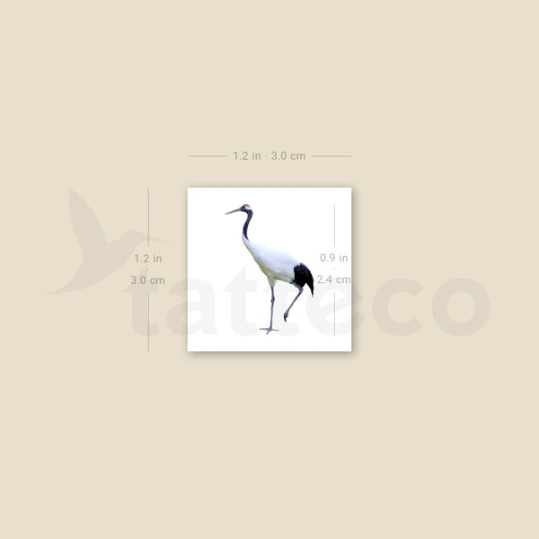 Manchurian Crane Temporary Tattoo - Set of 3