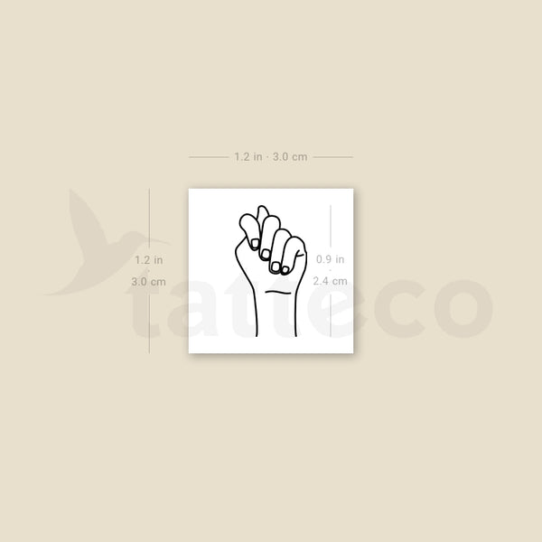 Sign Language T Temporary Tattoo - Set of 3