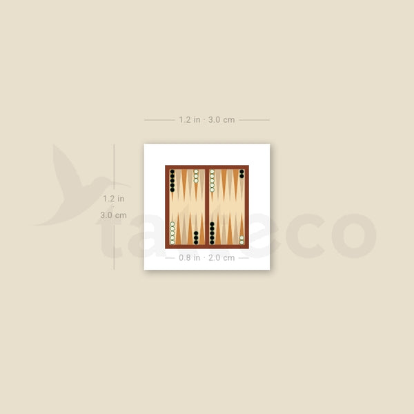 Backgammon Temporary Tattoo - Set of 3
