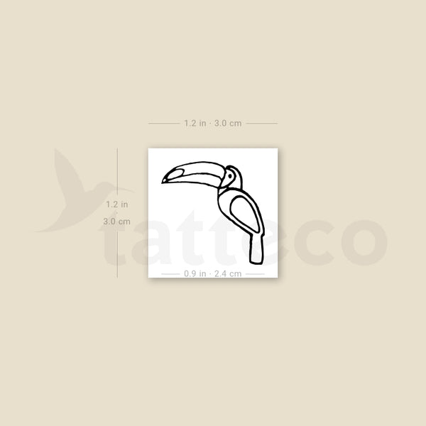 Fine Line Toucan Temporary Tattoo - Set of 3