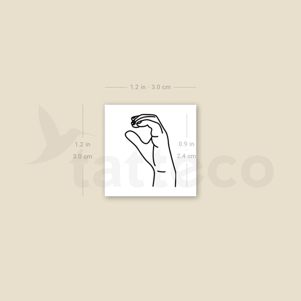 Sign Language C Temporary Tattoo - Set of 3