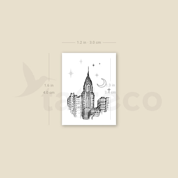 Chrysler Building Temporary Tattoo - Set of 3