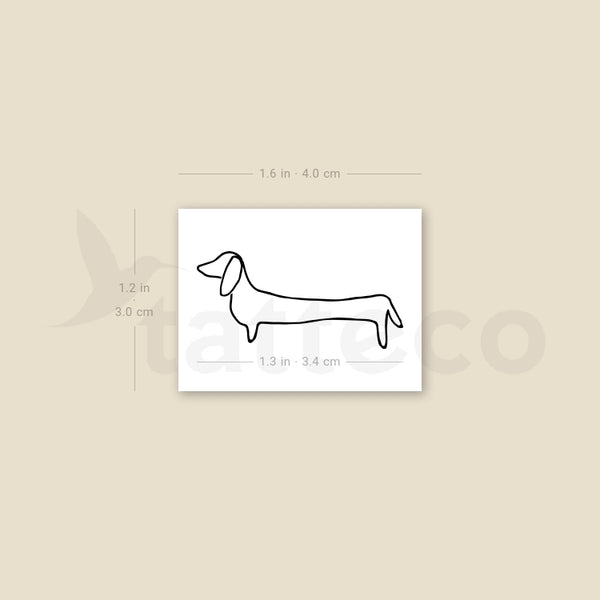 Dachshund Temporary Tattoo - Set of 3