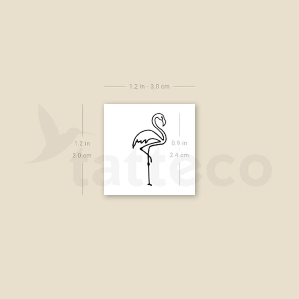 Single Line Flamingo Temporary Tattoo - Set of 3