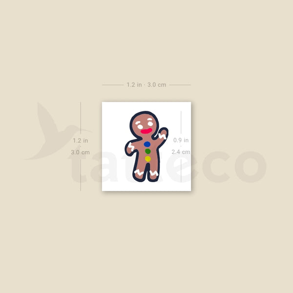 Gingerbread Temporary Tattoo - Set of 3