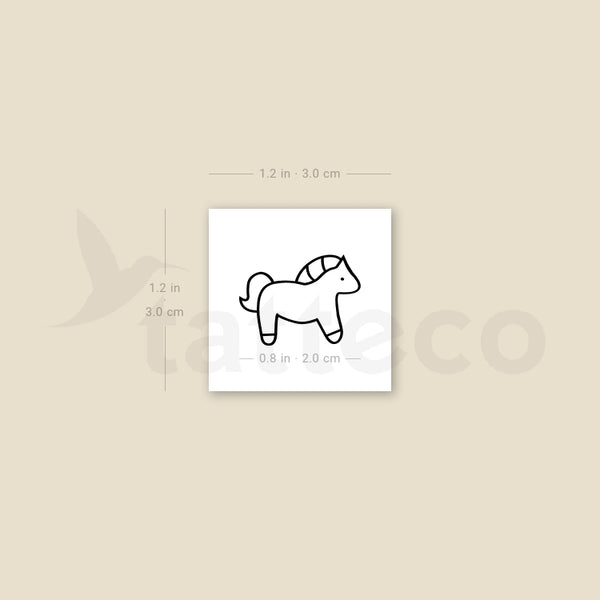 Minimalist Horse Temporary Tattoo - Set of 3