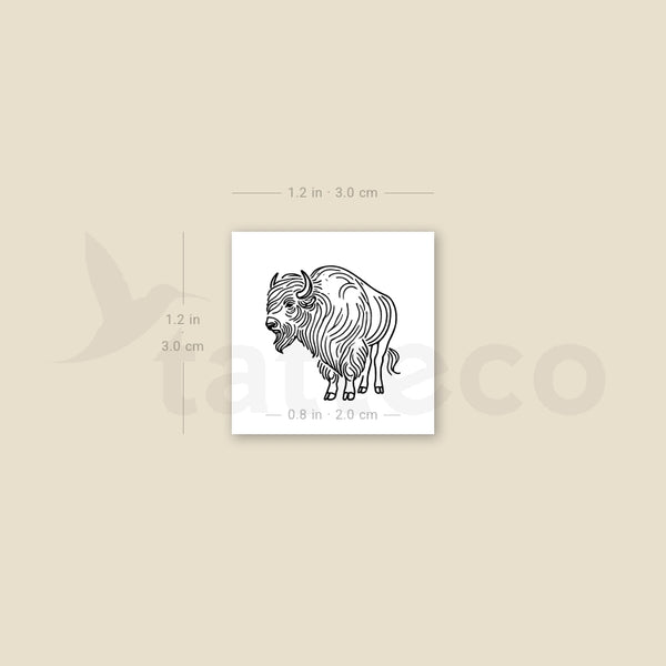 Bison Temporary Tattoo - Set of 3