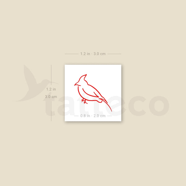 Red Cardinal Temporary Tattoo - Set of 3