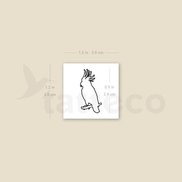 Fine Line Cockatoo Temporary Tattoo - Set of 3