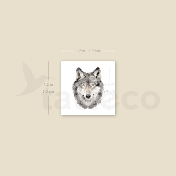 Wolf Portrait Temporary Tattoo - Set of 3