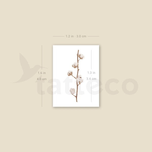 Small Cotton Stem Temporary Tattoo - Set of 3