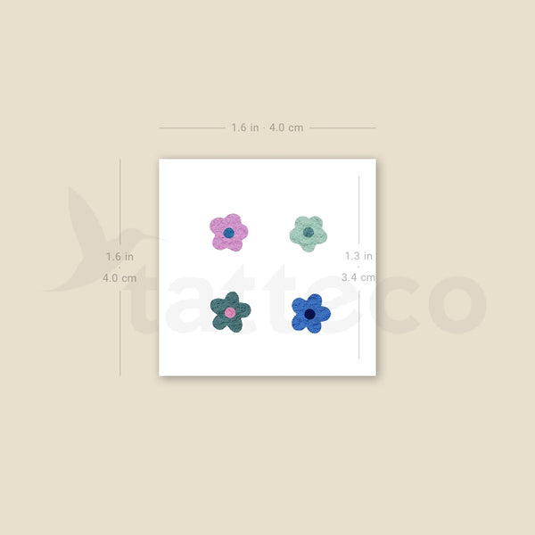 Tiny Flowers By Ann Lilya Temporary Tattoo - Set of 3