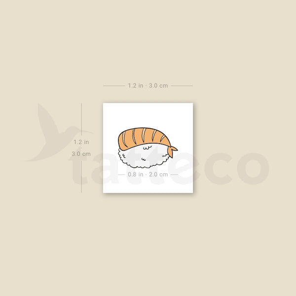 Shrimp Nigiri Temporary Tattoo - Set of 3