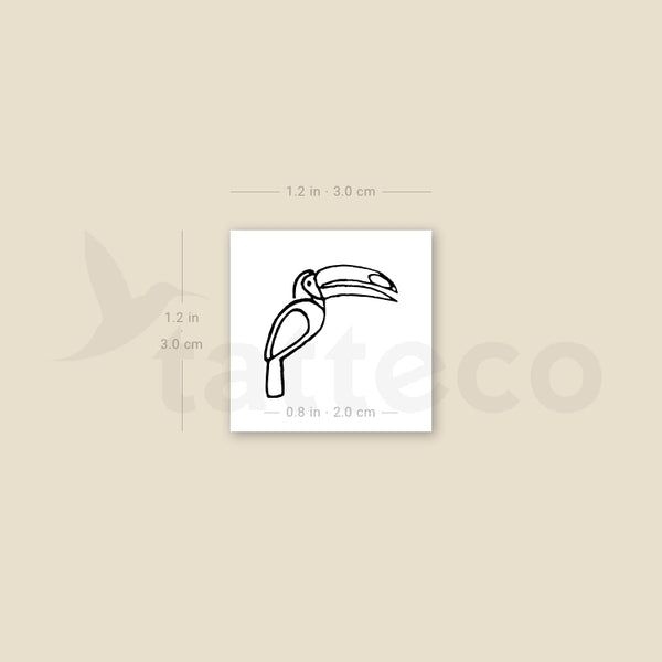 Minimalist Toucan Temporary Tattoo - Set of 3