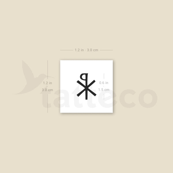 Small Chi Rho Temporary Tattoo - Set of 3