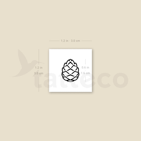 Tiny Pinecone Temporary Tattoo - Set of 3