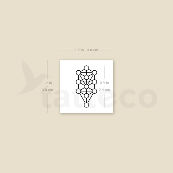 Small Kabbalah Tree Of Life Temporary Tattoo - Set of 3