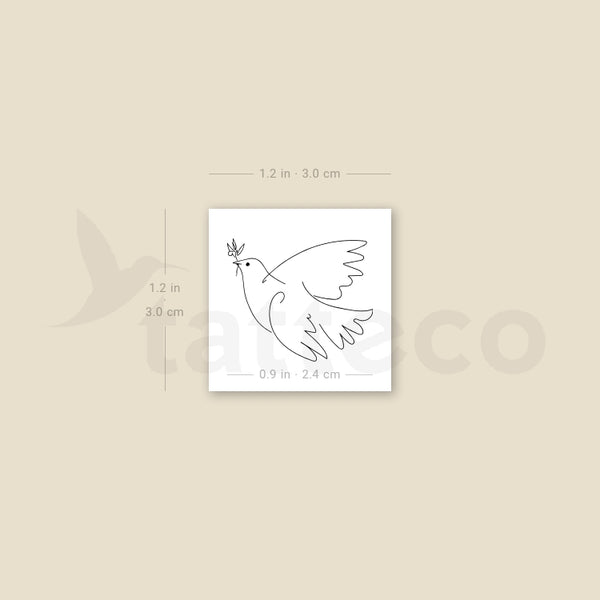 Dove Of Peace Temporary Tattoo - Set of 3