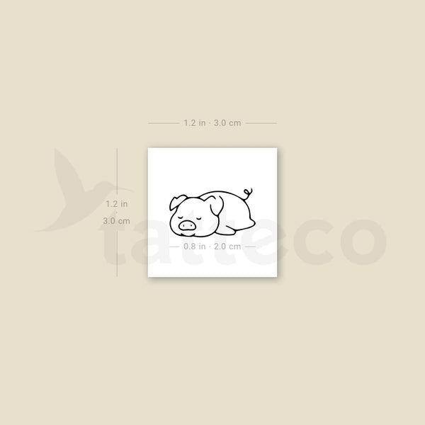 Sleepy Pig Temporary Tattoo - Set of 3