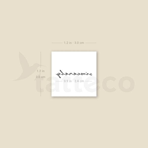 Sincerely Temporary Tattoo - Set of 3