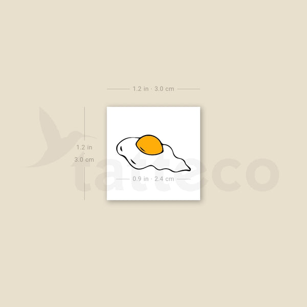 Color Fried Egg Temporary Tattoo - Set of 3