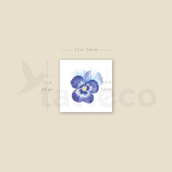 Blue Pansy Temporary Tattoo - Set of 3