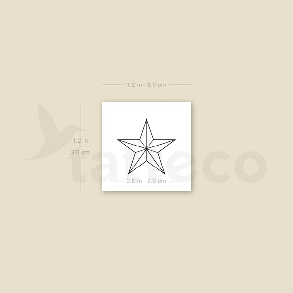 Texas State Star Temporary Tattoo - Set of 3