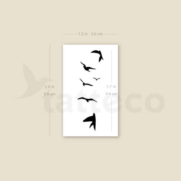 Flying Birds Temporary Tattoo - Set of 3