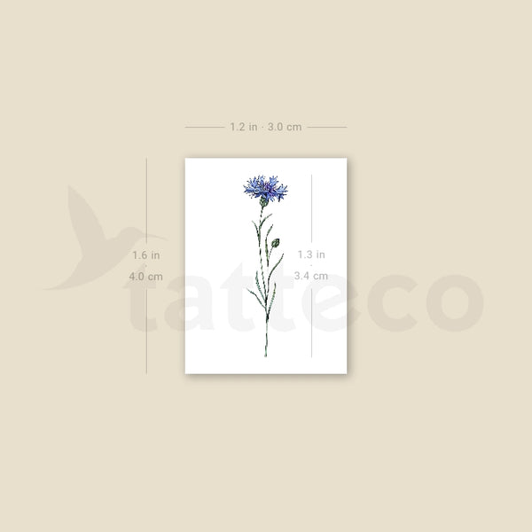 Small Cornflower By Ann Lilya Temporary Tattoo - Set of 3