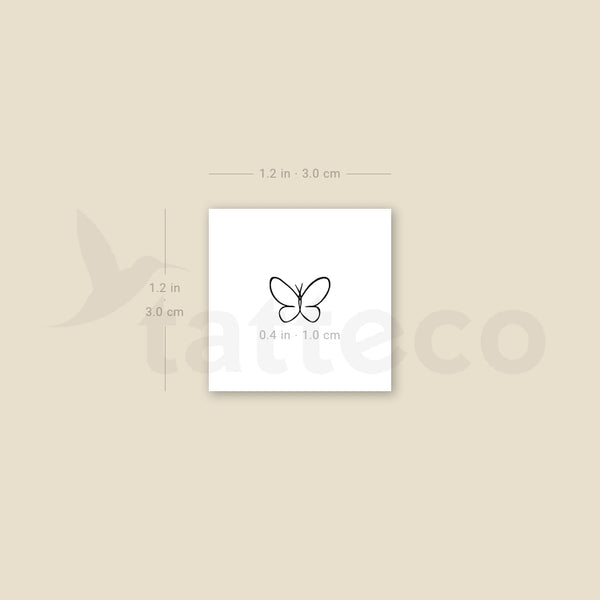 Tiny Single Line Butterfly Temporary Tattoo - Set of 3