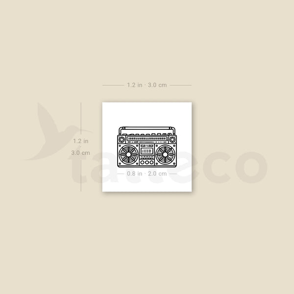 Boom Box Temporary Tattoo - Set of 3
