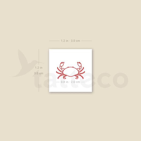 Red Crab Temporary Tattoo - Set of 3