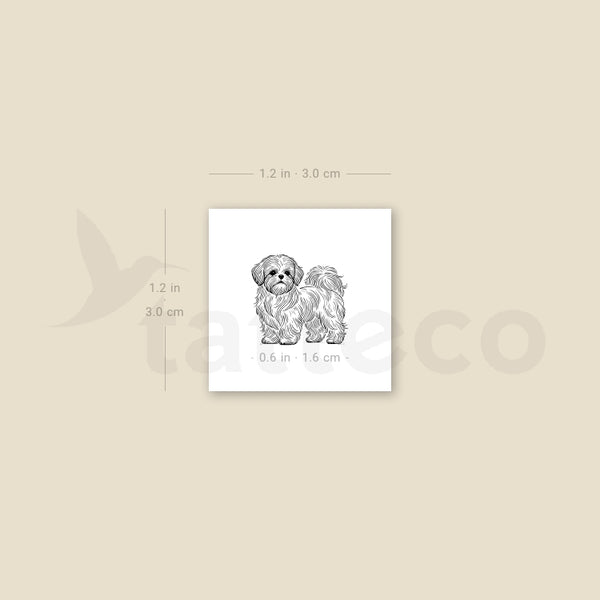 Tiny Shih Tzu Temporary Tattoo - Set of 3