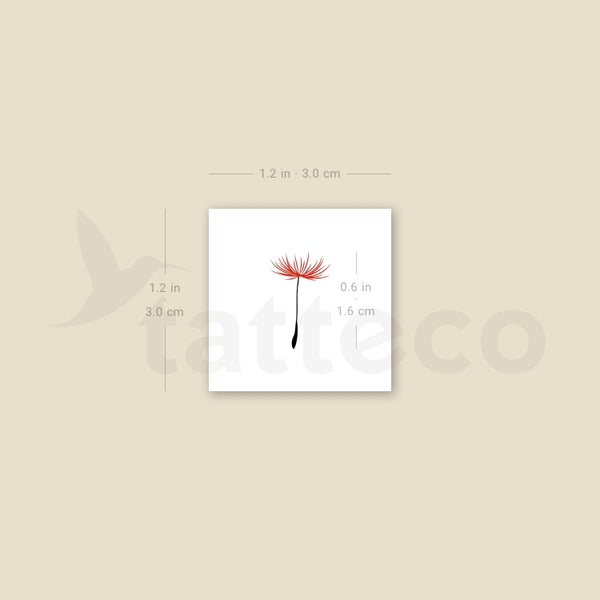 Red Dandelion Seed Temporary Tattoo - Set of 3