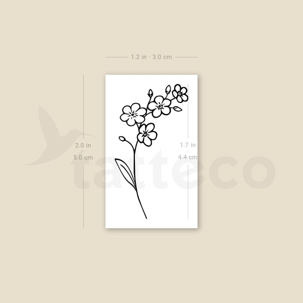 Fine Line Forget-me-not Temporary Tattoo - Set of 3