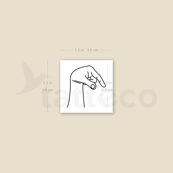 Sign Language Q Temporary Tattoo - Set of 3