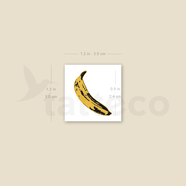 Yellow Banana Temporary Tattoo - Set of 3