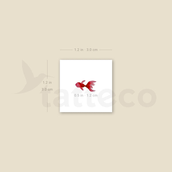 Tiny Red Fish Temporary Tattoo - Set of 3