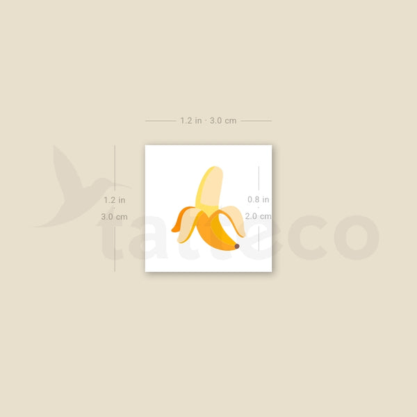 Banana Emoji Temporary Tattoo - Set of 3